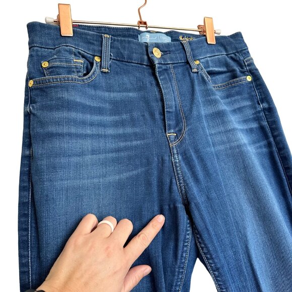 7 for All Mankind High Waist Ankle Skinny Jeans Size 28 Released Hem Side Splits - Picture 3 of 10